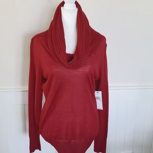 ❤️ NEW deep red cowl neck sweater.